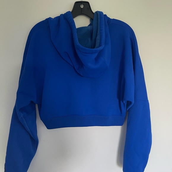 Nike Cropped Hooded Sweatshirt Jacket Medium Blue full zip 💙 - Picture 2 of 16